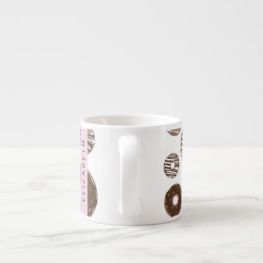 Chocoladedonuts, karameldonuts, ijs, Jouw naam Espresso Kop (Achterkant)