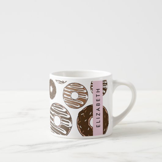 Chocoladedonuts, karameldonuts, ijs, Jouw naam Espresso Kop (Rechts)