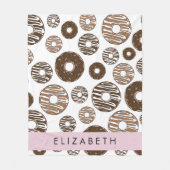 Chocoladedonuts, karameldonuts, ijs, Jouw naam Fleece Deken (Voorkant)