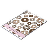 Chocoladedonuts, karameldonuts, ijs, Jouw naam Notitieboek (Linkerzijde)