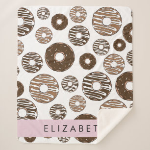 Chocoladedonuts, karameldonuts, ijs, Jouw naam Sherpa Deken