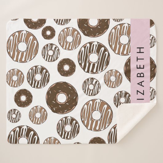 Chocoladedonuts, karameldonuts, ijs, Jouw naam Sherpa Deken (Voorkant (horizontaal))