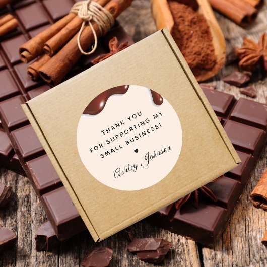 Chocoladedruppel Chocolatier Bakery Bedankt Ronde Sticker