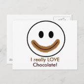 Chocoladegezicht "Ik hou echt van chocolade!" Briefkaart (Voorkant / Achterkant)
