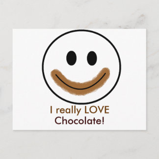 Chocoladegezicht "Ik hou echt van chocolade!" Briefkaart