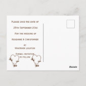 Chocoladehart en vlinders bewaren de datum briefkaart (Achterkant)