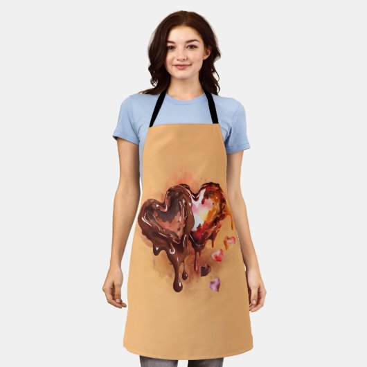 Chocoladeharten Schort (Gedragen)