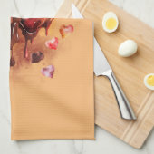 Chocoladeharten Theedoek (Quarter Fold)