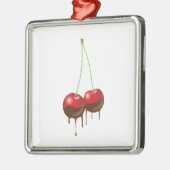 Chocoladekersen Metalen Ornament (Links)