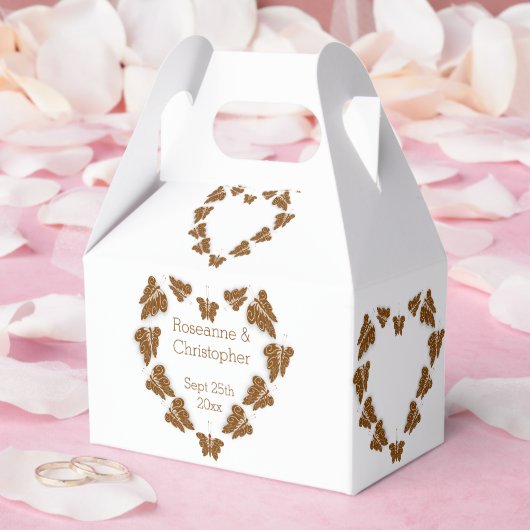 Chocoladekleurige vlinders ontwerp bruiloft bedankdoosjes (Huwelijk)