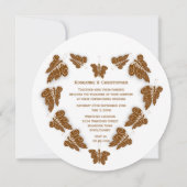 Chocoladekleurige vlinders ontwerp bruiloft kaart (Achterkant)
