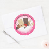 Chocoladekoekjes snoep voor kerstkoekjes ronde sticker (Envelop)