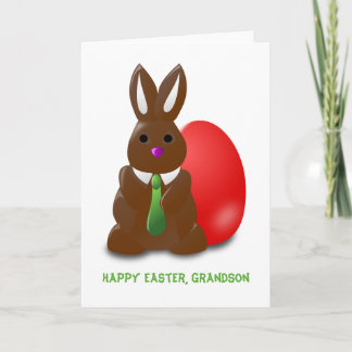 Chocoladekonijn Happy Easter Grandson Feestdagen Kaart