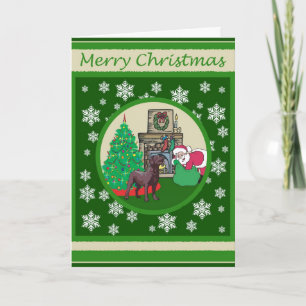 Chocoladelab ouderwetse kerst feestdagen kaart