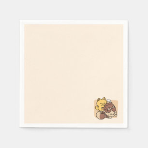 Chocolademelk nippen aan geluk – Kawaii kattenvoer Servet