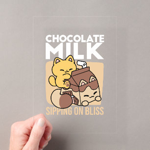 Chocolademelk nippen aan gelukzaligheid – Kawaii k Acryl Uitnodigingen