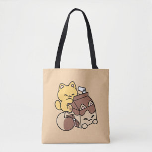 Chocolademelk nippen aan gelukzaligheid – Kawaii k Draagtas