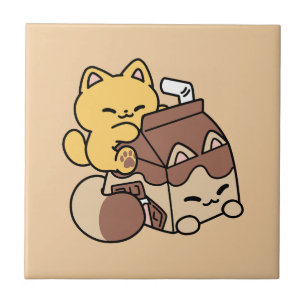 Chocolademelk nippen aan gelukzaligheid – Kawaii k Tegeltje