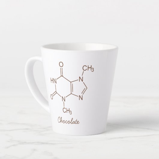 Chocolademolecule gepersonaliseerd latte mok (Linkerhoek)