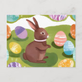 Chocoladepaashaas | Schattigee voorjaarspasteleier Feestdagenkaart (Voorkant)