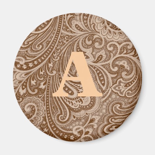 Chocoladepaisleymonogram Magneet (Voorkant)