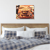 Chocoladepannenkoeken met bananen en karamel canvas afdruk (Insitu (Slaapkamer))