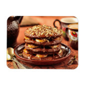 Chocoladepannenkoeken met bananen en karamel magneet (Horizontaal)