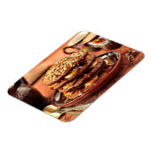 Chocoladepannenkoeken met bananen en karamel magneet (Linkerzijde)