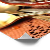 Chocoladepannenkoeken met bananen en karamel poster (Hoek)