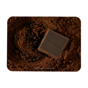 Chocoladeplein in chocoladepoeder magneet