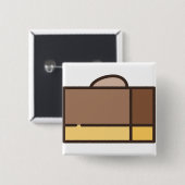 chocoladepot vierkante button 5,1 cm (Voorkant /achterkant)