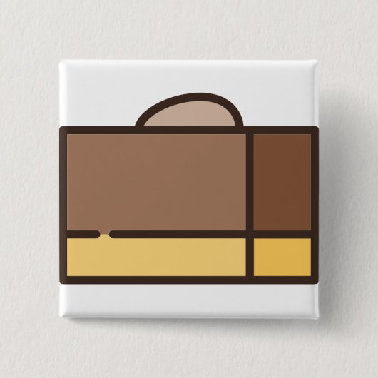 chocoladepot vierkante button 5,1 cm (Voorkant)