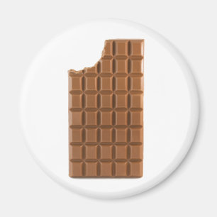 Chocoladereep met een ontbrekende bijtmagneet magneet