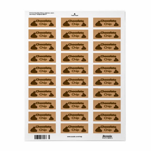 chocoladeschilfer bakkerijlabels etiket (Full Sheet)