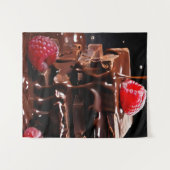 Chocoladetaart met frambozen bovenop wandkleed (Voorkant (horizontaal))