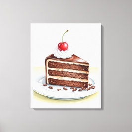 Chocoladetaart opgerekt canvas wandkunst afdruk
