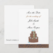 Chocoladetaart Save the Date (Voorkant / Achterkant)