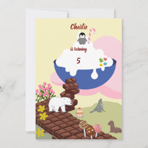 Chocoladetrap naar de verjaardag van de crème kaart