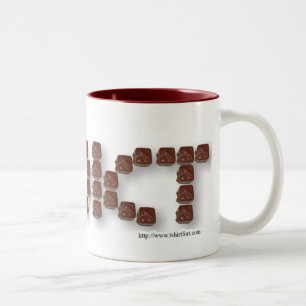 Chocoladeverslaafde Schattige Candy Slogan Design Tweekleurige Koffiemok