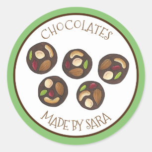 Chocoladewinkel Chocolatier Gebak Chef Mendiants Ronde Sticker