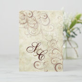 Chocoladezwellen/faux marble Wedding Invitting Kaart (Staand voorkant)