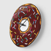 Chocolare Glazed Dounut met Sprinkles Grote Klok (Hoek)