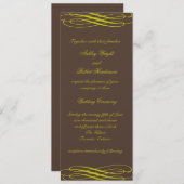 Chocolat avec Faire-part de mariage de rubans doré (Devant / Derrière)