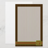 Chocolat avec laine Pinstripes Papeterie (Devant / Derrière)