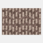 Chocolat Brown Blanc Tropical Feuilles & ananas (Devant 3)