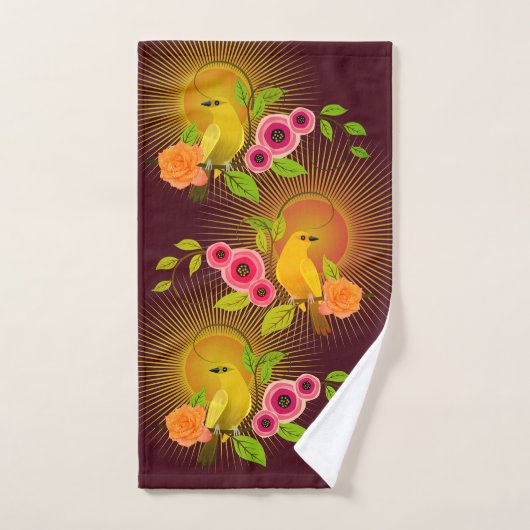 Chocolat Brown Dew Drops & Sunshine (Serviette à main)