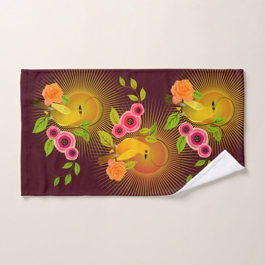 Chocolat Brown Dew Drops & Sunshine (Serviette à main)