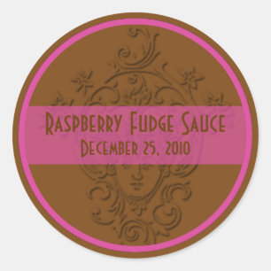 Chocolat Brown et framboise rose Étiquettes