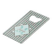 Chocolat Brown et pinte vert rayures Monogramme (Dos Angle)