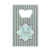 Chocolat Brown et pinte vert rayures Monogramme (Dos)